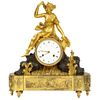 French Empire Ormolu and Patinated Bronze Clock with Huntress Diana, circa 1805