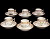 6 Flora Danica Chocolate Cup and Saucer Sets