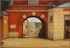 RenÃ© Rimbert Oil Painting 'Entry To Town'