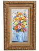 Michele Cascella 'Bouquet with Chinese Vase' O/B