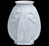 Muller Freres French Art Deco Milk Glass Vase