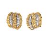 Pr. Diamond & 18K YG Clip Earrings