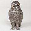 Silvered Metal Owl Form Caster
