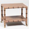 Modern Painted Faux Bamboo Two-Tier Telephone Table