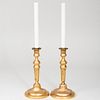 Pair of Louis XVI Style Ormolu Candlestick Lamps