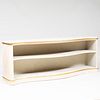 English White Painted Serpentine-Fronted Low Bookcase, of Recent Manufacture