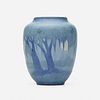 Anna Frances Simpson for Newcomb College Pottery, Vase with live oaks, Spanish moss, and full moon