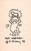 Keith Haring Dancing Person Holding Up Baby Black Marker '89