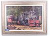 James Finnell Original Framed Train Oil Painting