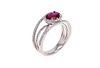 RARE Unheated Ruby PT950 Ring - GIA & AIG Certs.