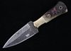 M.T. Knives Damascus and Rams Horn Dagger Knife