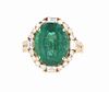 Natural 7.92ct Emerald 14K Ring - GIA & IAS Papers