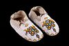 Sioux Turtle Beaded Bifurcated Hide Moccasins