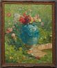 Maurice Bompard (1857-1936, French), "Flowers in a Jardiniere," 19th c., oil on canvas, signed lower left, presented in a gilt and gesso frame, H.- 36