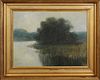 Alexander J. Drysdale (1870-1934, New Orleans), "Oak Tree on the Bayou," early 20th c., oil wash on board, pencil signed lower left margin, presented 