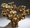 Outstanding Russian Bronze Six Light Floral Candelabra Centerpiece, 19th c., with six candlecups and numerous flowers on stems, H.- 21 in., Dia.- 27 i
