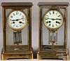 Two French Japy Freres crystal regulator clocks