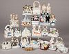 Collection of porcelain figures, faring boxes, et