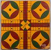 Painted parcheesi gameboard