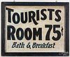 Painted double sided Tourists Room trade sign