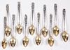 Eleven Gorham sterling silver demitasse spoons