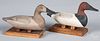 Pair of miniature Bob McGaw canvasback duck decoy