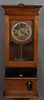 Carved Oak Time Clock, c. 1912, by Cincinnati Time Recorder Co., H.- 40 in., W.- 15 in., D.- 9 in.