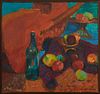 Thomas W. Hawkins (California), "The Fruit on my Shirt," 1965, oil on canvas, signed lower right, also signed and titled verso, gallery framed, H.- 19