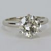 Lady's Tiffany style Approx. 2.27 Carat Round Cut Diamond and 14 karat White Gold Engagement Ring