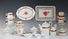 Twenty-Two Pieces of Richard Ginori Porcelain, 20th c., consisting of a eighteen piece partial tea set with a teapot, creamer, covered sugar, 5 tea cu