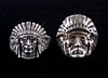 Two Navajo Sterling Silver Indian Chief Rings