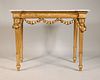 Neoclassical Giltwood Marble Top Pier Table