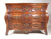 Rococo Carved Walnut Serpentine Front Commode