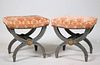 Pair of Neoclassical Painted Curule-Form Stools