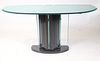 Contemporary Mirrored Top Ebonized Pier Table