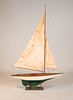 Vintage White and Green Painted Pond Boat