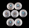 Navajo Sterling Silver & Turquoise Button Covers