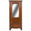 Ropero. Siglo XX. Elaborado en madera. Con cajón inferior, puerta con espejo biselado y soportes lisos.