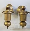 Pair of 19th Century Brass Gimbaled Kerosene Lamps