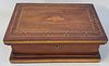 19th Century Mahogany Marquetry Inlaid Humidor Box
