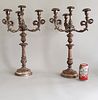 Pair of Silver Plated Four-Light Candelabra