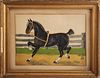 Antique Equestrian Oil Painting of Stallion