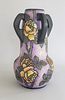 Vintage Painted Art Pottery Amphora Vase