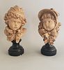 Pair of Émile Guillemin 19th Century French Plaster Busts of Children