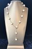 14k Yellow Gold 14mm - 14.5mm White Fresh Water Pearl Lariat Necklace