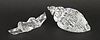 Two Baccarat and Waterford Crystal Shell and Rope Ornaments