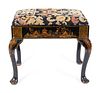 A George II Style Black Japanned Stool
Height 19 x length 22 x depth 17 inches.
