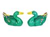 A Pair of Chinese Green Glazed Models of Ducks
Height 8 1/2 x length 12 inches.