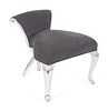 A Christopher Guy Silver Leaf Givenchy Vanity Chair
Height 24 inches.