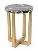 A Contemporary Lacquered Lamp Table with a Painted Marbelized Top
